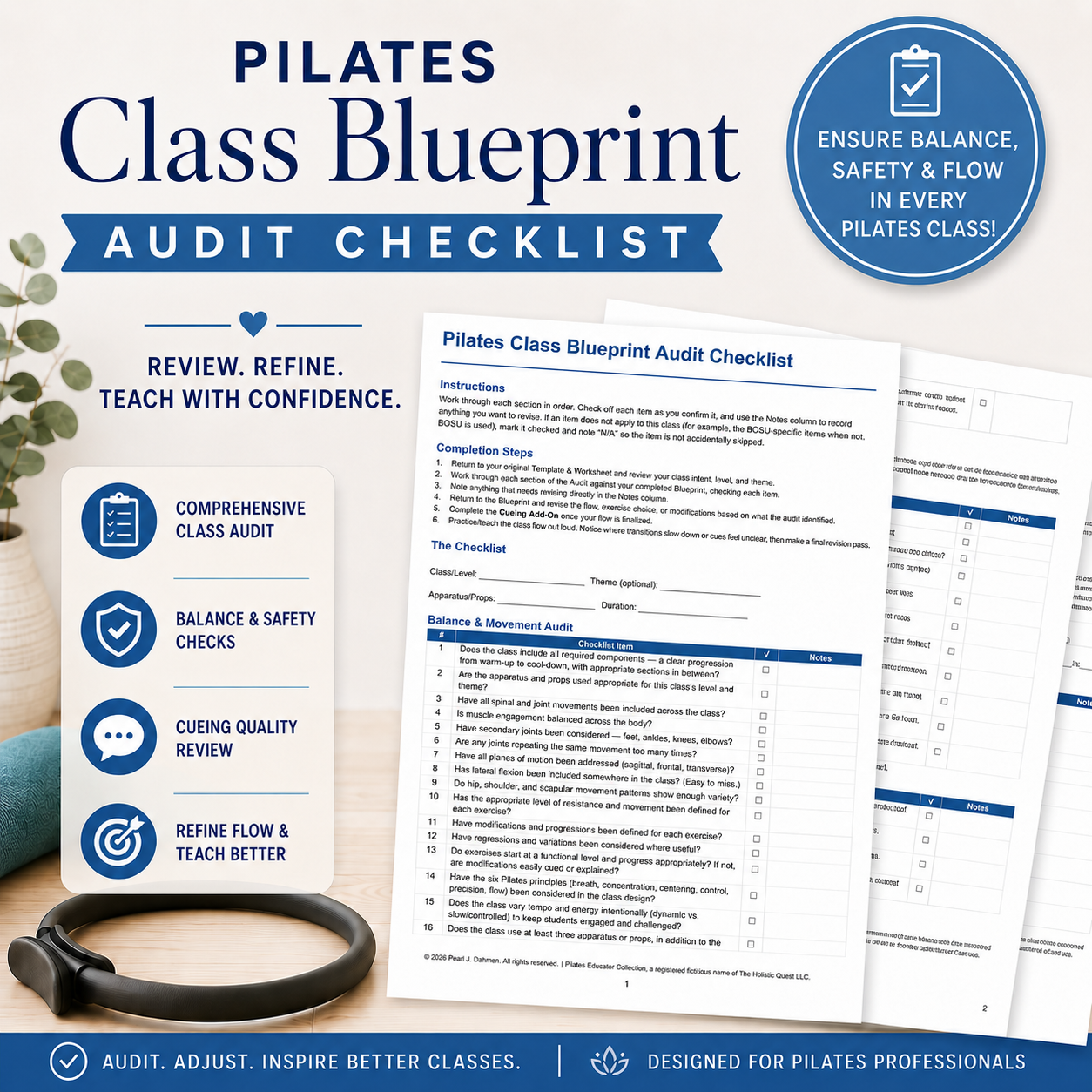 Pilates Class Blueprint Audit Checklist preview